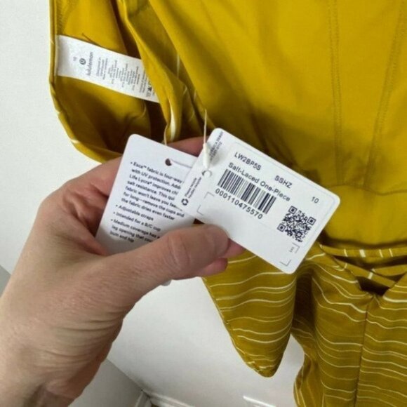 NWT Lululemon Salt-Laced One-Piece Swimsuit Yellow 10 New With Tags Swim Boho - Picture 5 of 10